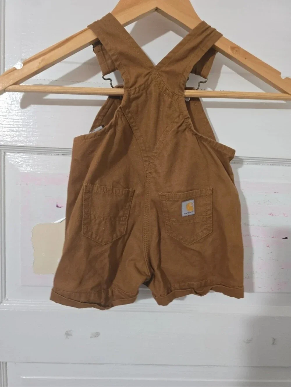 Carhartt Kids Brown Overalls with White Script Logo